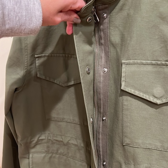 Everlane Green 100% Cotton Modern Utility Zip Up Jacket Women's - Picture 4 of 10